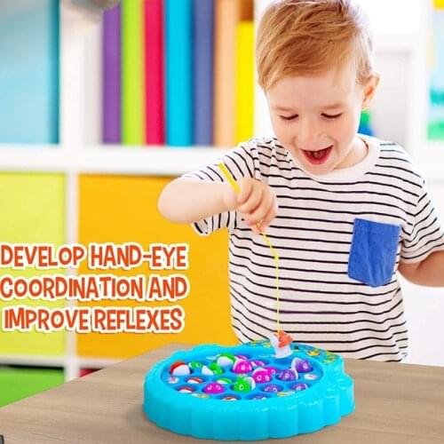 Electric Fishing Toy Realistic Fishing Set Busy Board Games Stimulation Toy Rotary Board Desktop Funny Gift with Music