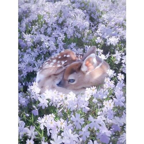 GATYZTORY Paint By Number Flower Deer Drawing On Canvas Gift DIY Pictures By Numbers Animal Kits Hand Painted Painting Art Home