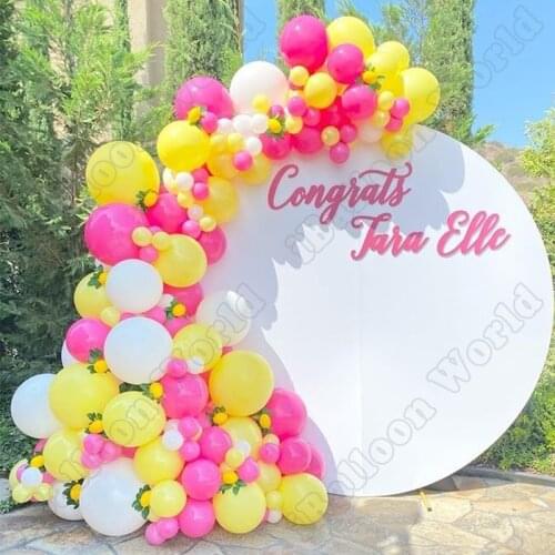 Wedding Birthday Party Celebration Decor Rose Red Latex Balloon Garland White Yellow Balloon Arch Kit Baby Shower Decoration