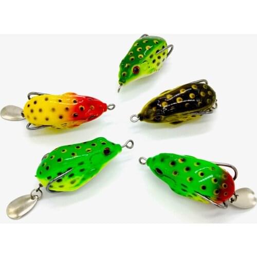 Gorgons 1Pcs 5cm 11g Artificial Softbait Top Water Floating BKK Hooks Spinner Soft Fishing Lure Frog