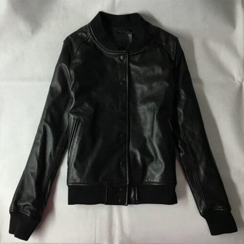 Woman Genuine Leather Jacket Fashion Street Black Sheepskin Real Leather Short Motorcycle Coat Top Quality
