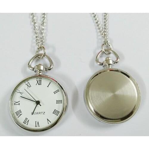 DHL Free Shipping High Quality Hot Sell Silver Fob Watches NecklaRoman Numerals Men Women Christmas Gift Watch Wholesale