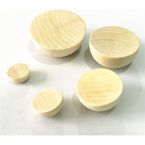 Missxiang 100pcs diy Hemispherical Natural Wood Beads Ball Sticker/Patch Cabochon No Hole 50mm Wooden beads for jewelry making