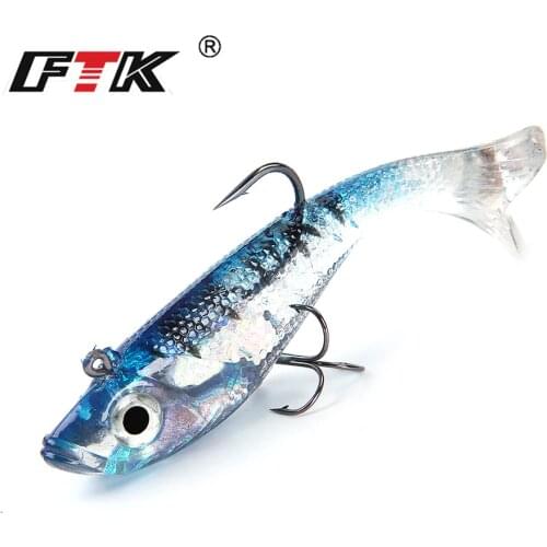 1pc Soft Lures 8cm/15g 10cm/27.5g 12cm/40g Jig Lead Head Fishing Lures PVC Swimbait Wobblers Shad Bait with Treble Hook For Carp