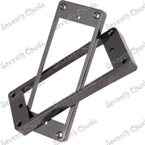 A Pair of Black Plastic Curved Pickup Humbucker Ring Set For Electric Guitar Replacement Neck Ring and Bridge Ring