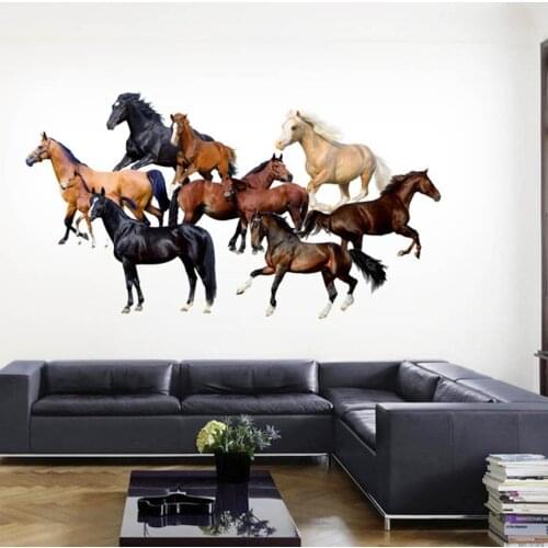 Chinese Style Horse Wall Paper Moisture-proof Antistatic Wall Sticker Office Wall Poster Dirtproof Wall Ornament Home Decoration