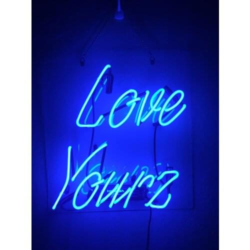 14“ Love Yourz Acrylic Custom Neon Light Lamp Sign Beer Bar Handmade Real Glass Decorate Home Wall Room Windows Tube Artwork