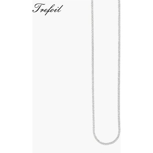 Silver 2mm Side Twisted Chain Necklace,2018 New Fashion Jewelry Trendy Accessories 925 Sterling Silver Chains Gift For Women