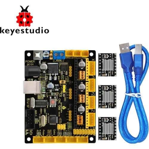 Keyestudio CNC V0.9A board+3pcs 4988 Driver W/Heat Sink + USB cable for arduino CNC/laser engraving machine/writing robots GRBL