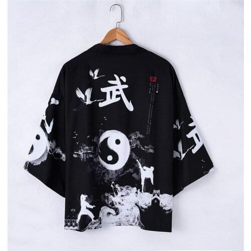 Japanese Style Casual Kimono Streetwear Men Women Fashion Cardigan Japan Harajuku Anime Thin 2020 Robe Clothes
