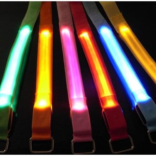 Arm Warmer Belt LED Armband Safety Sports Reflective Belt Strap Snap Wrap Arm Band Armband Running Safely Light