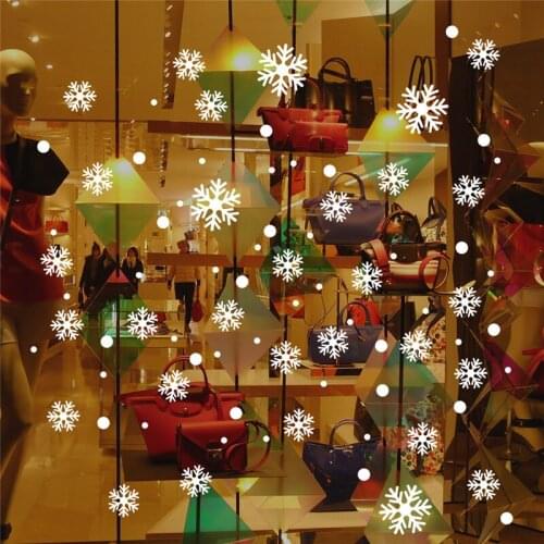 Xmas Winter Snowflake Wall Window Sticker White Frozen Snow Flakes Vinyl Art Decal Sticker Window Stickers Christmas Gifts