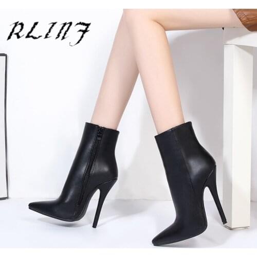 RLINF Sexy Super High Heels 13CM Fine with Pointed Stretch Over Knee Boots High Heel Boots