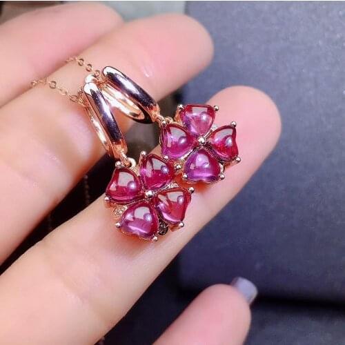 Garnet Earring Natural And Real Garnet Earring 925 sterling silver Fine jewelry Garnet Earring