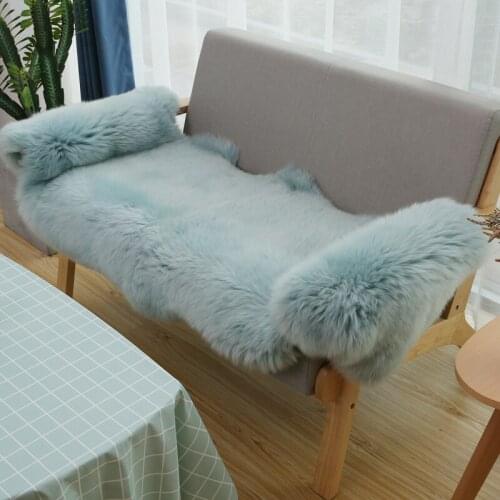 Wool sofa cushion Genuine Leather sofa towel cover sheepskin