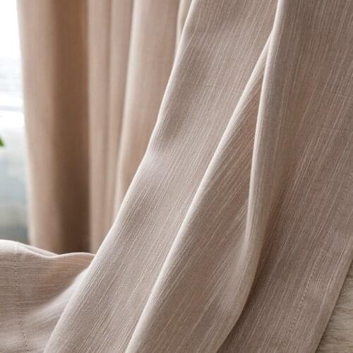 Japanese Style Curtains for Living Dining Room Bedroom Solid Color Beige Cotton Linen Shading Log Color Nordic Modern Curtains