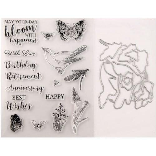 Silicone Clear Stamps CUTTING DIES For Scrapbooking STENSICLS BIRDS ANIMALSDIY PAPER Album Cards MAKING Transparent RUBBER Stamp