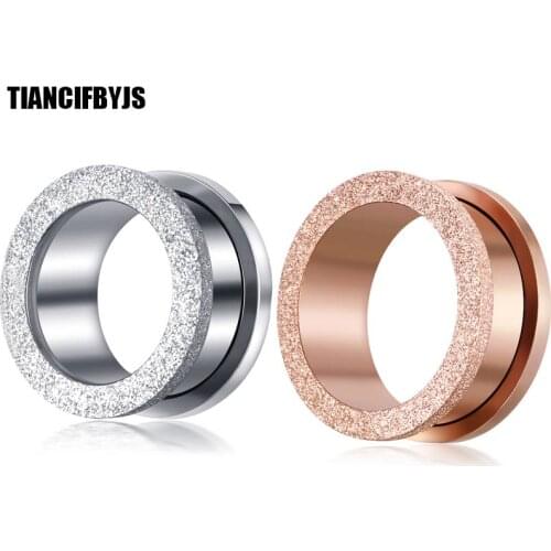 TIANCIFBYJS Steel Ear Piercing Plugs And Tunnel Cartilage Earring Gauge Stretching Screw Expander Set Body Jewelry for Men Women