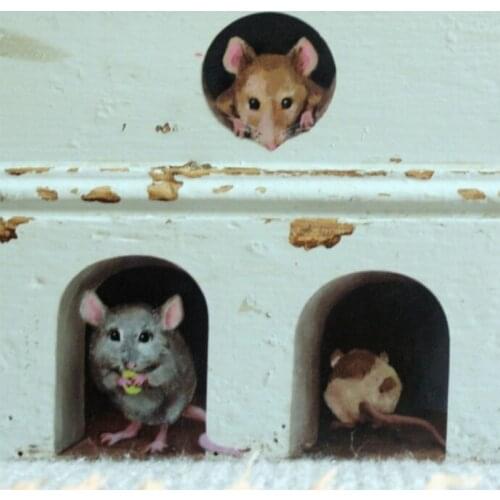 Creative Miniature Mouse Hole Decal Mural Unique Sticker Wall Sticker Indoor And Outdoor Art Home Decoration