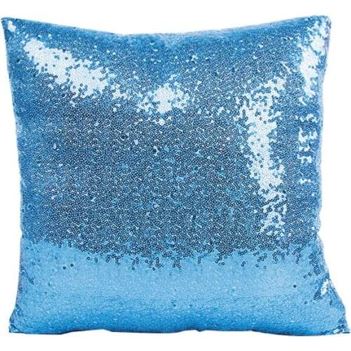 Unique sequined home dec cushion covers 400*400mm no inner zipper red white blue sofa bedroom pillow covers for dec X92