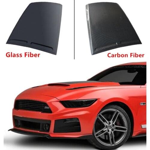 High Quality R STYLE Carbon Fiber Front Bumper Engine Hood Bonnet Vent Cover For FORD MUSTANG 2015 2016 2017