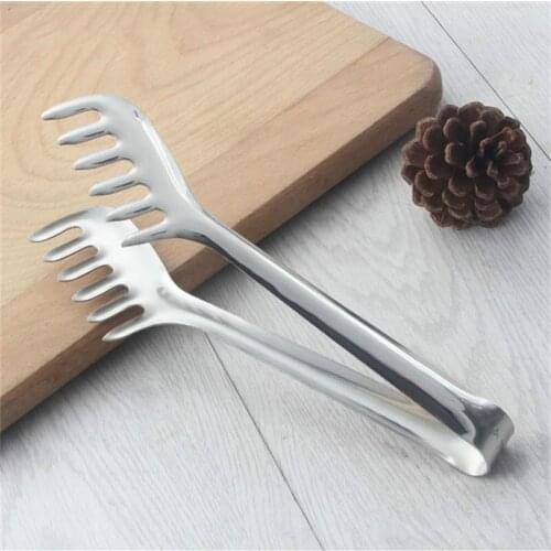 1pcs 22cm Spaghetti Tongs Stainless steel Pasta Clip Salad Tongs Buffet Party Tongs Food Clamp Kitchen Accessories BBQ Tongs set