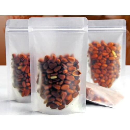 12*20cm+4cm Frosted Clear Plastic Zip Lock Packing Bag Stand Up Pouch Resealable Doypack Retail Zipper Food