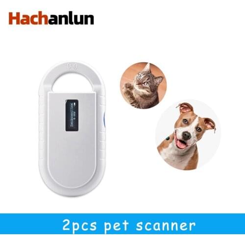 2pc/set ISO11784/5 FDX-B Animal Pet Id Reader Chip Transponder USB RFID Handheld Microchip Scanner for Dog Cats Horse