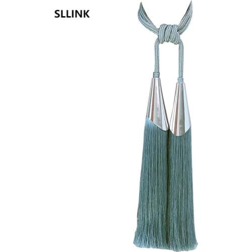 2PCs Flow Comb Curtain Bandage Metal Rope Nordic Lanyard Hanging Ball Tassel Tie Rope Curtain Buckle Tie Band Lanyard Decoration