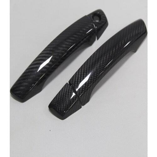 4 pcs carbon fiber Exterior door Handles doorknob decoration decorative accessories 3D stickers for Audi A3,S3