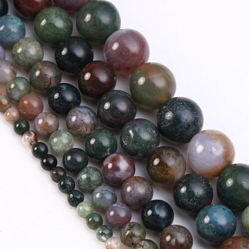4 6 8 10 12mm Indian Agates Beads Loose Natural Stone Beads for Jewelry Making DIY Bracelet