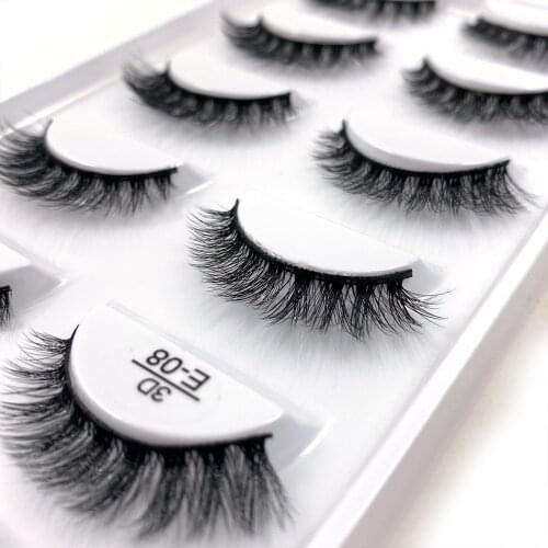 NEW 5 pairs Fake Mink Eyelashes 3D Natural False Eyelash 3d Mink Lashes Soft Eye lashes Extension Makeup Kit Mink Cilio E01 E06
