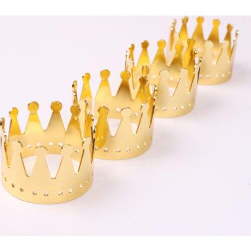6PCS/Metal Creative Crown Hollow Golden Napkin Ring Desktop Decoration Used for Family Party Hotel Wedding Banquet Accessories