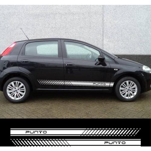 2pcs Car Long Side Stripes Stickers DIY Auto Vinyl Film Decals For FIAT Punto DIY Automobiles Decoration Car Tuning Accessories