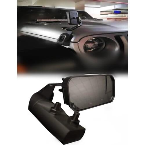 Car Side Mirrors Rear View Mirror Wide Angle Auxiliary For Jeep JL Wrangler 2018+, Jeep JK Wrangler 2007-2017(1Pc Black)