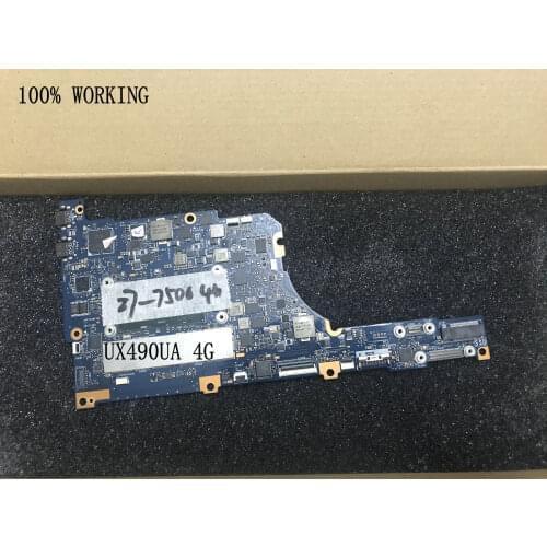 FAST SHIPPING, 100% FUNCTIONAL. Laptop motherboard FOR ASUS UX490UA MAIN BOARD. ONBOARD I7-7500U 4 GB RAM