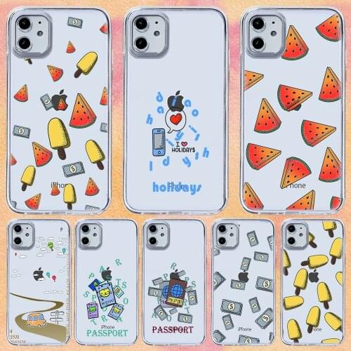 Money Ice Watermelon Phone Cases For iPhone 12 6 Mini Pro XS Max X XR 11 8 Plus Luxur Soft TPU Airbag Cover 12Pro 11Pro 12Mini