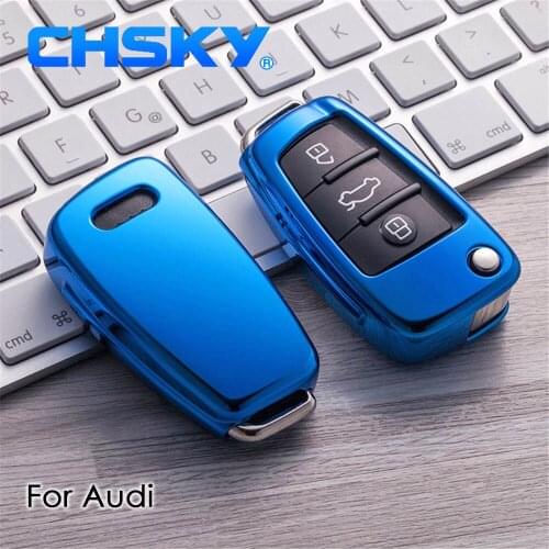 CHSKY TPU For Audi key cover Shell For Audi A3 8P A4 A5 A6 A7 A8 Q7 Car key cover case for keychain Car Covers Auto accessories