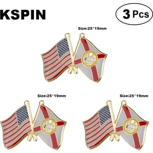 U.S.A & Florida Frendship Lapel Pin Brooches Pins Flag badge Brooch Badges