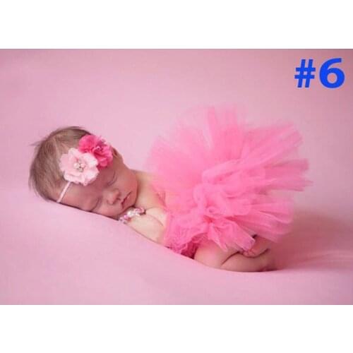 Tulle Baby Tutu and Headband Set Newborn Photography Props Little Girl Tutu Skirt Pageant Birthday Costume Outfit TS007