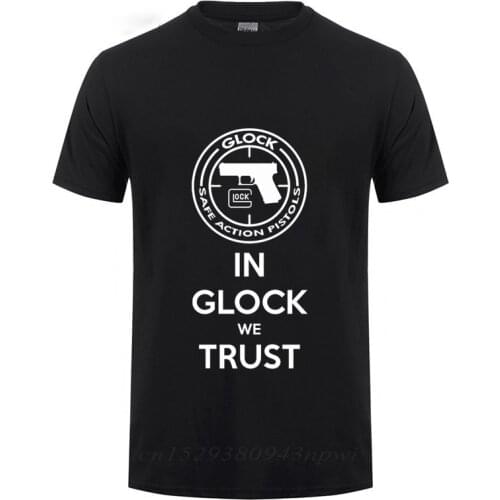 Glock Handgun USA Logo T Shirt Men Streetwear Casual Short Sleeve Round Neck Cotton T-Shirt Summer Tops Tee Camisetas Hombre