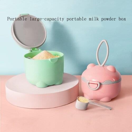 Cartoon Bear Food Storage Container Large Capacity Milk Powder Box Safety Material Travel Pots for Infant Cereals Fruits Storage