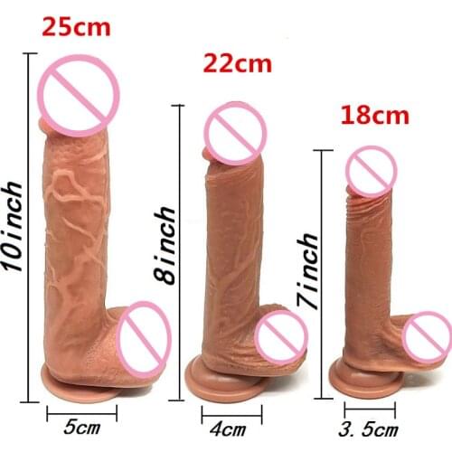 Skin Feeling Realistic Penis Soft Sexy Huge Dildo Female Masturbator Double-layer Silicone Suction Cup Dildos for Women Big Dick
