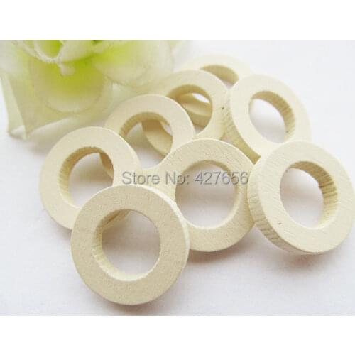 50pcs 20mm Unfinished Natural Wood Circles Wooden Discs Donut Bead Charm Finding,Middle hole,DIY Accessory Jewellry Making