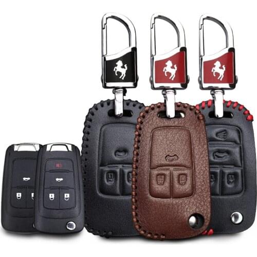 KUKAKEY Leather Car Key Case Fob Cover For Opel Astra G H Insignia Corsa Vectra Zafira Mokka Meriva Flip Folding Key Bag Holder