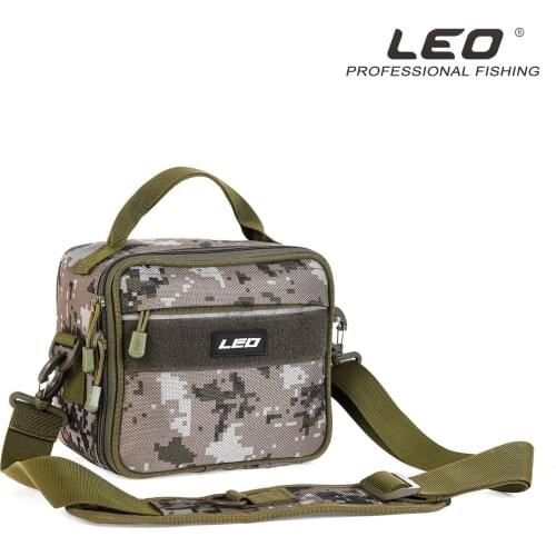 LEO Square Sling Fishing Tackle Bag, Outdoor Fishing Storage Pack, Water-Resistant Fishing Bag Cross Body Sling Bag(Camouflage)