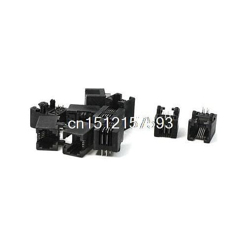 10 Pcs RJ11 4Pin Modular Network PCB Jacks Ports 17.5mm Length for WAN Network