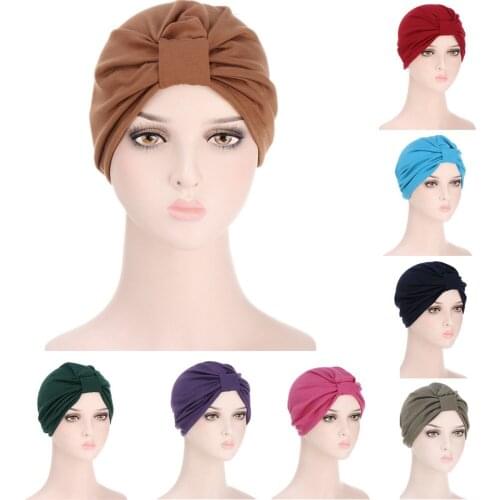 Muslim Women Indian Turban Hijab Inner Hat Chemo Cap Cancer Turban Hair Loss Cover Arab Beanie Bonnet Head Wrap Ladies Islamic
