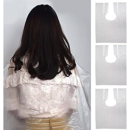 50PCS Thicken Plastic Disposable Waterproof Hair Capes for Hair Cutting Washing Coloring Treatment Salon Family Use 110x150cm