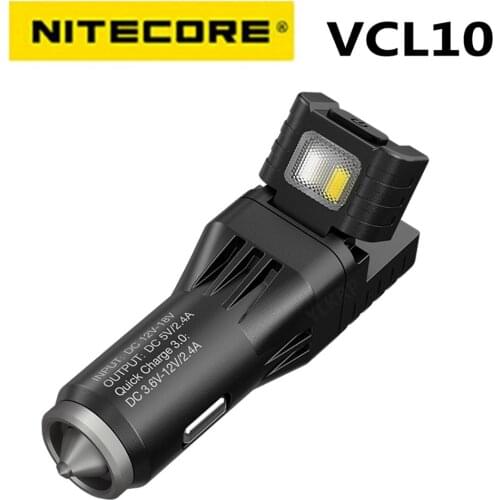 NITECORE VCL10 Multifunctional All-In-One Vehicle Gadget /QC3.0 Vehicle Charger /Glass Breaker /Emergency Light /Warning Light